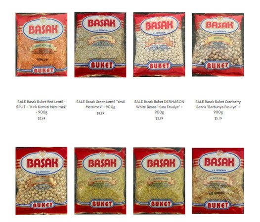 Basak sale, bulgur and legumes