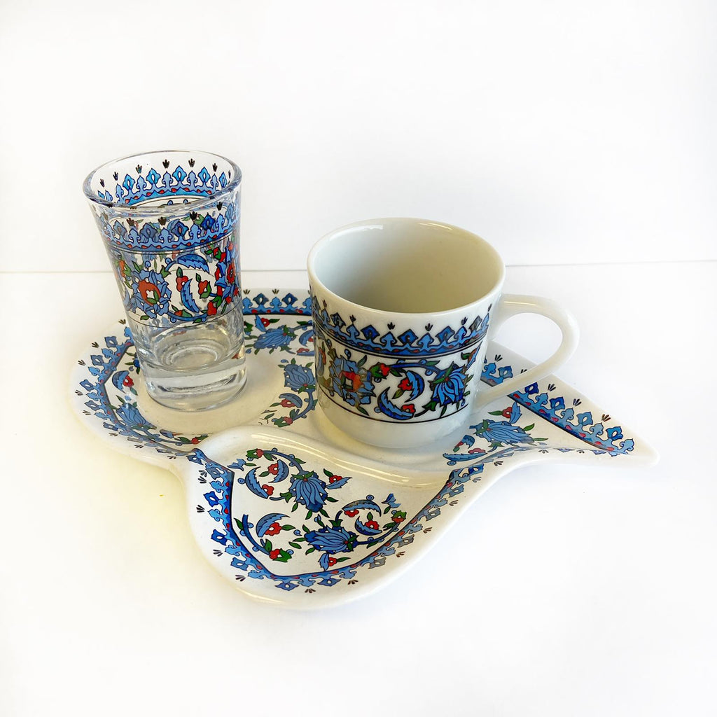 Coffee cup with water glass