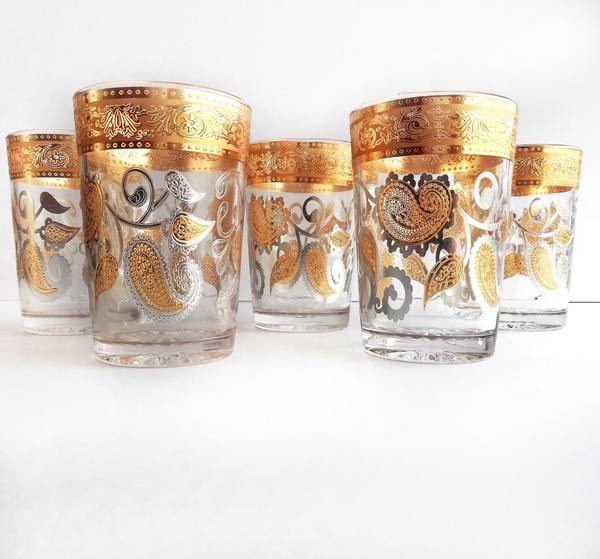 Gold plated look juice cup set