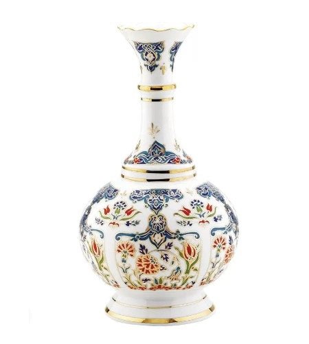 Blue and White Porcelain Vase | Hand Painted | 1 - TurkishMart