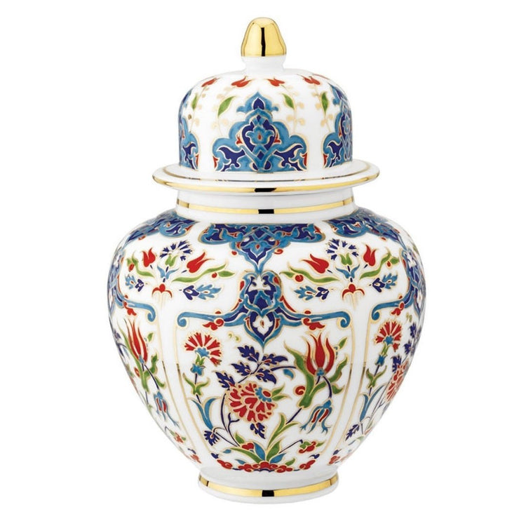 Blue and White Urn | Turkish Porcelain | 25cm - TurkishMart