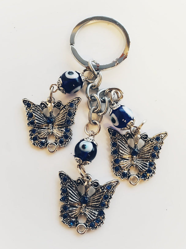 Evil Eye Keychain Butterflies - TurkishMart