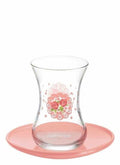 Glass Tea set | LAV Rosy | Set of 6 - TurkishMart