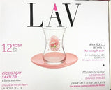 Glass Tea set | LAV Rosy | Set of 6 - TurkishMart