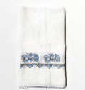 Head cover white with blue pattern (basortusu) - TurkishMart