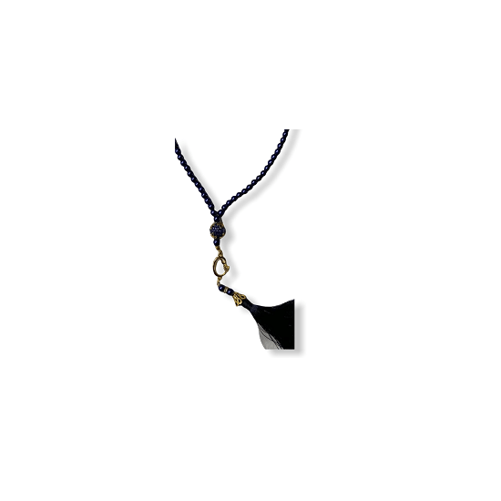 Prayer beads (Rosary) "Navy Blue with gold detailed" "Tesbih" - TurkishMart