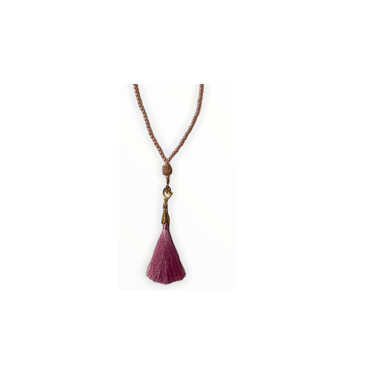 Prayer beads (Rosary) "Pink with gold detailed" "Tesbih" - TurkishMart