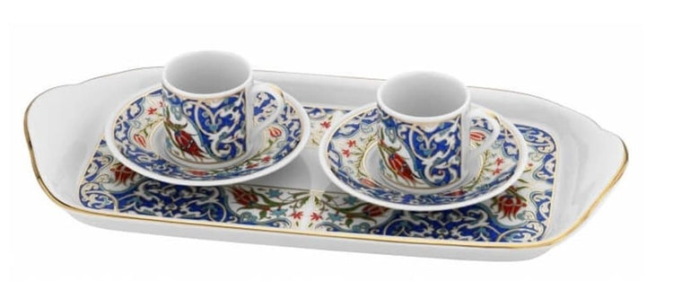Turkish Coffee Tray with Cups Set of 2