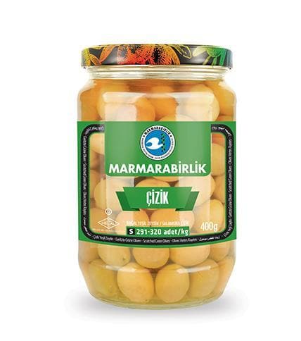turkish green olives marmarabirlik scratched 400g