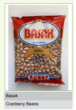 Basak brand cranberry beans, equal quality with Reis,