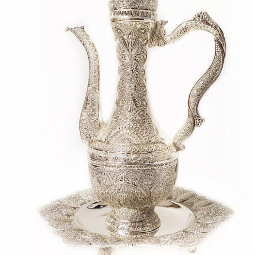 Silver style Urn and tray