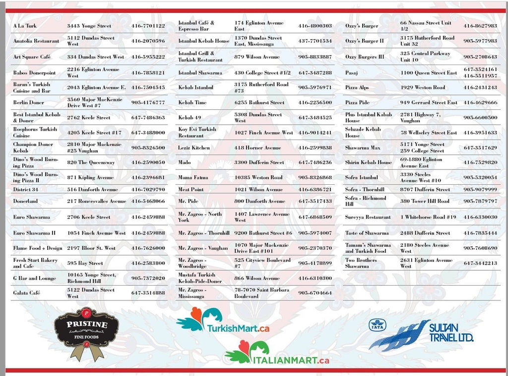 Turkish Restaurants Directory Toronto