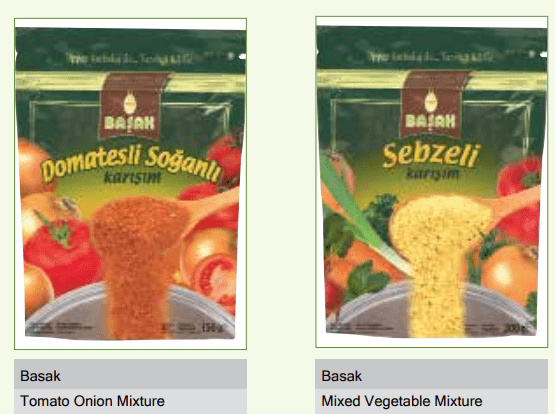 With Tomato Onion or Vegetables cooking base powder mixes now available