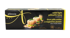 Allessia Solid Light Yellowfin Tuna in "Olive Oil" - 3 x 85g