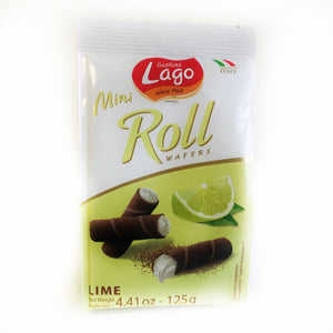 Cocoa rolled wafers with a "Lime" flavored cream - 125g