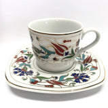 Coffee Cup Set of 6 with Double Carnation 