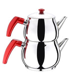 Double Teapot Stainless Steel Medium Caydanlik 1 set 