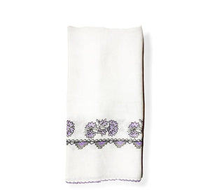 Head cover white with purple pattern (basortusu)