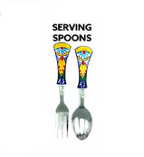 Serving Spoons | Ceramic Handle | 1 pair - TurkishMart