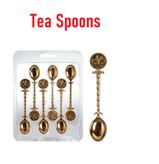 Teaspoons | Gold Colour | Set of 6 - TurkishMart