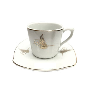 Turkish coffee cups |  Gold Tugra | Set of 2