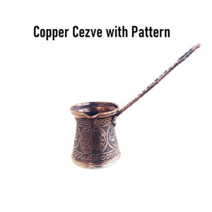2 Cups 7,5 Oz Copper Turka Turkish Coffee Pot Maker Cezve Ibrik