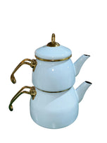 Turkish Teapot | White Caydanlik | 1 Unit - TurkishMart