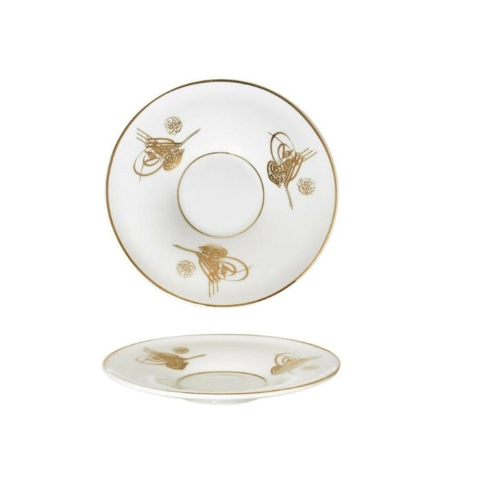 Saucer Plate | Istanbul Gold Tugra | Set of 6